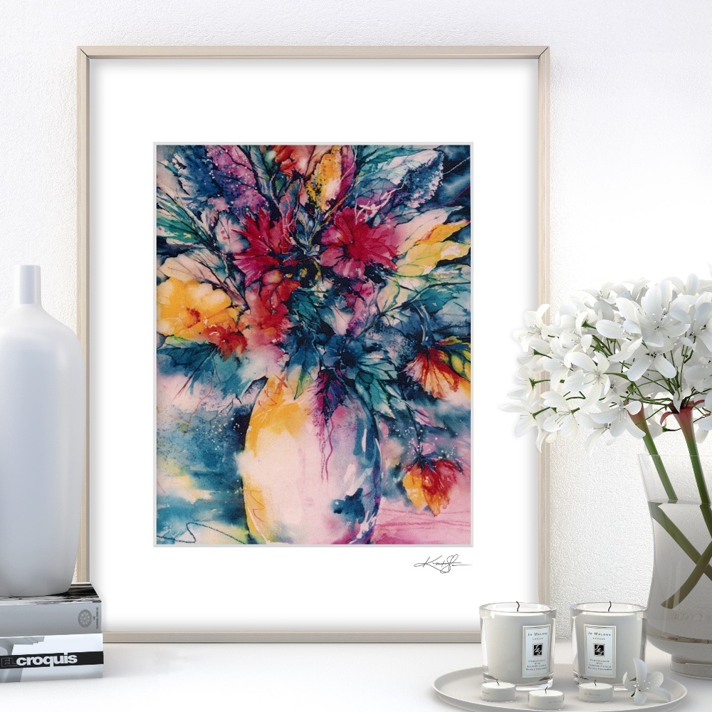 Floral Art print from original painting In 11 x 14